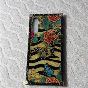 New! Samsung Galaxy A14 5G Floral Butterfly Phone Case - Black and Gold